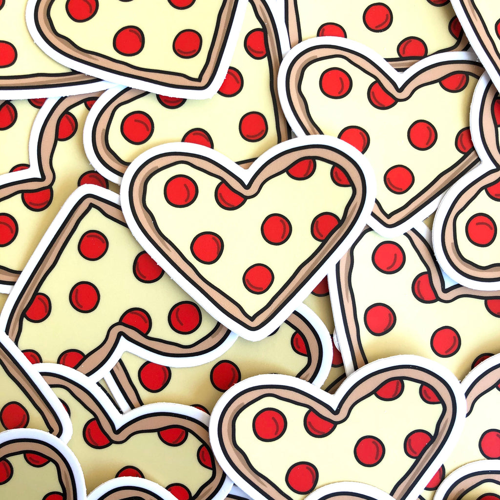 Pizza Heart Vinyl Sticker