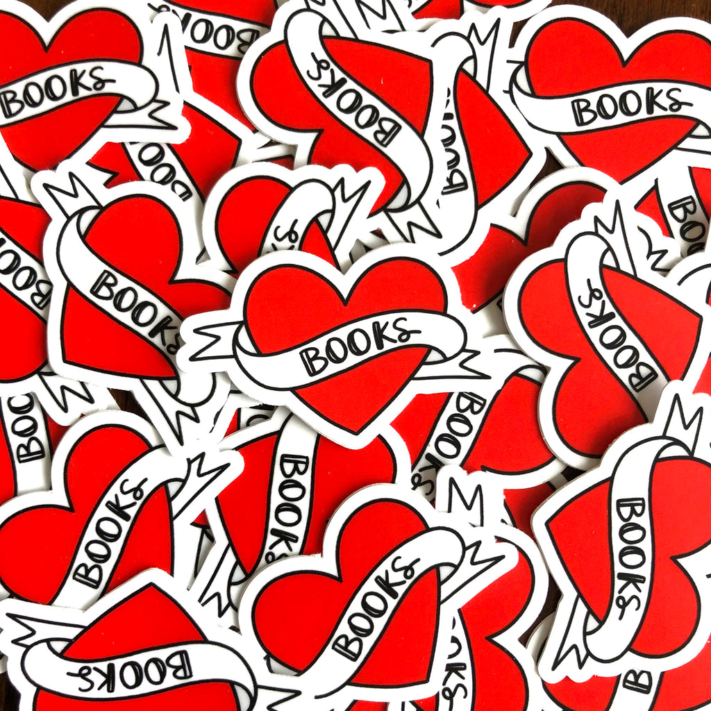 I Heart Books Vinyl Sticker