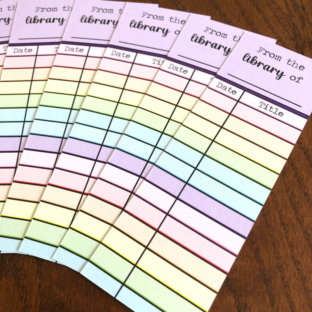 Rainbow Library Card Bookmark