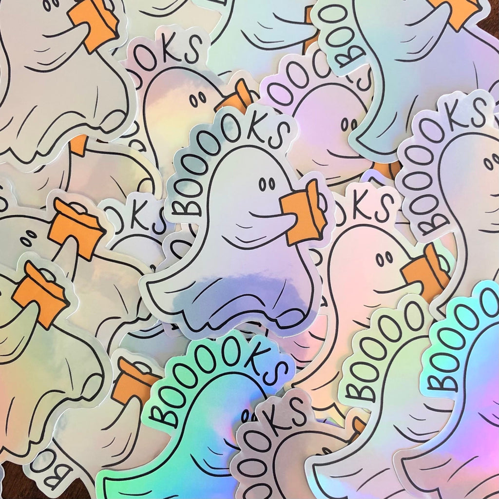 Holo Ghost Reading Vinyl Sticker